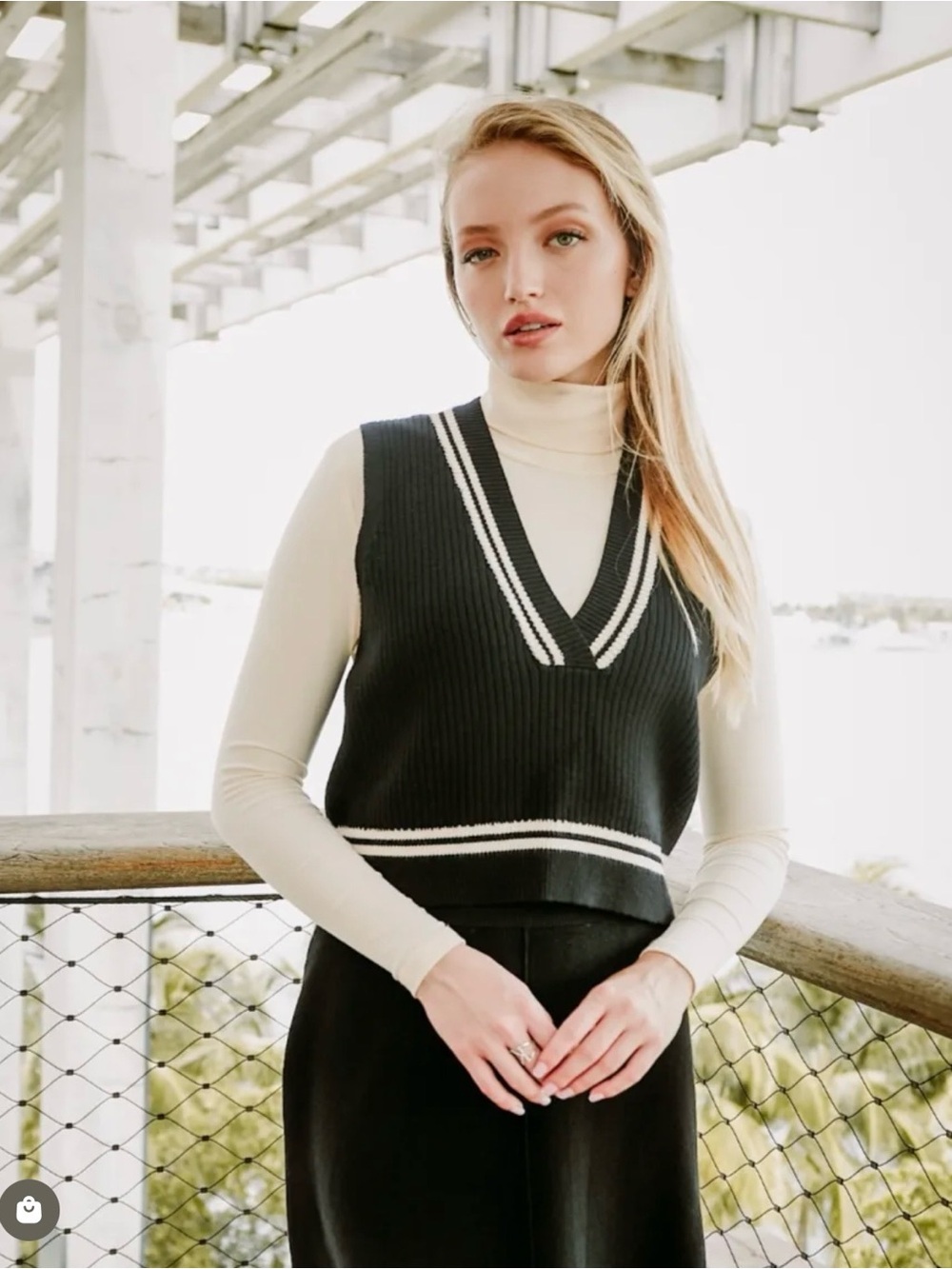 Pashmina Varsity Cropped Vest
